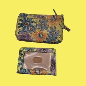 Floral Change Purse with ID & Credit Card Holder